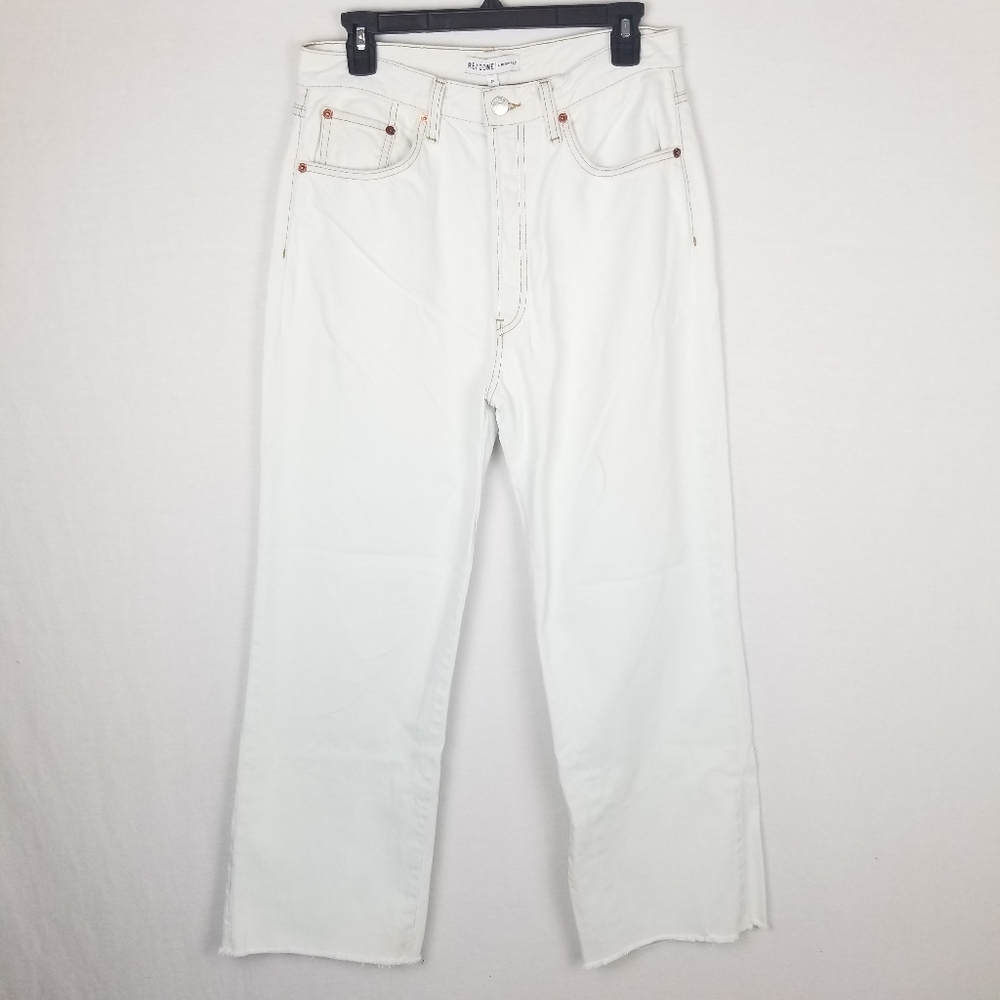 Re/done Originals Wide Leg Crop Bleach Light 01
